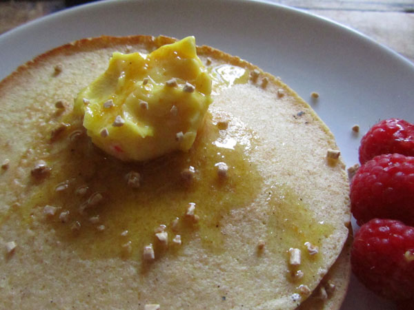 Cornmeal Pancakes with Maple Orange Butter Cornmeal Pancakes with Maple Orange Butter