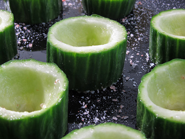 Hollowed Out Cucumber Cups Hollowed Out Cucumber Cups