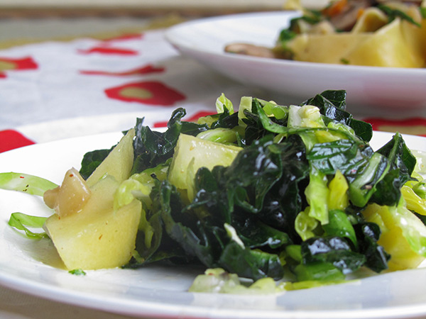 Kale & Brussels Sprouts Salad with Crisp Apples & Meyer Lemon Vinaigrette Kale & Brussels Sprouts Salad with Crisp Apples & Meyer Lemon Vinaigrette