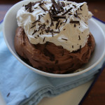 Vegan chocolate mouse with orange vanilla bean whipped créme