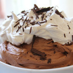 Vegan chocolate mouse with orange vanilla bean whipped créme
