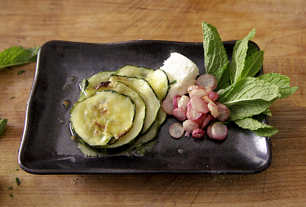 Zucchini with Goat Cheese and Roasted Radishes Zucchini with Goat Cheese and Roasted Radishes