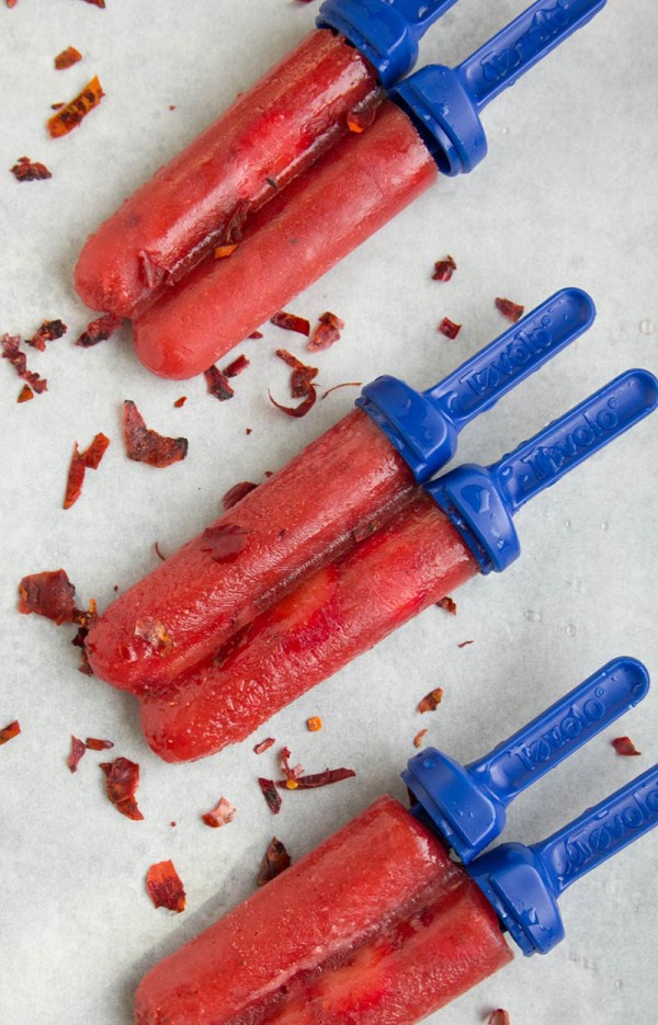 Homemade Popsicles with Strawberries, Honey, and Chiles | The Tomato Tart